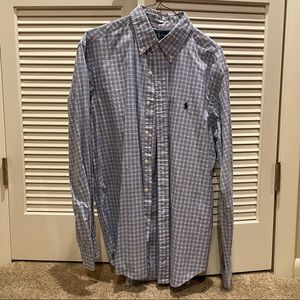 POLO RALPH LAUREN CHECKERED STRIPED BUTTON DOWN